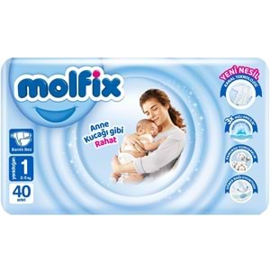 Molfix Bebek Bezi Beden:1 (2-5Kg) Yeni Doğan 40 Adet Jumbo Pk