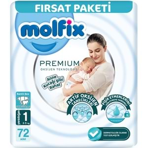 Molfix Premium Bebek Bezi Beden:1 (2-5KG) Yeni Doğan 72 Adet Fırsat Pk