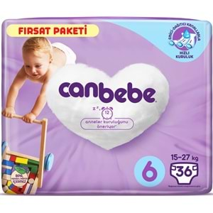 Canbebe Bebek Bezi Beden:6 (15-27Kg) Extra Large 36 Adet Fırsat Pk