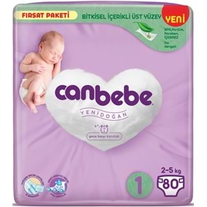 Canbebe Bebek Bezi Beden:1 (2-5Kg) Yeni Doğan 80 Adet Fırsat Pk