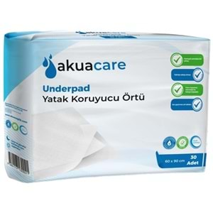 Akuacare Hasta Alt Açma Yatak Koruyucu Örtü 60*90 CM 60 Adet (2PK*30)