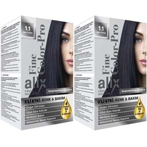 Alix 50ML Kit Saç Boyası 1.1 Mavi Siyah (2 Li Set)