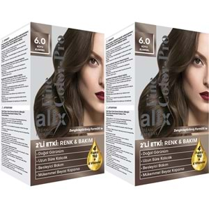 Alix 50ML Kit Saç Boyası 6.0 Koyu Kumral (2 Li Set)