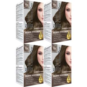 Alix 50ML Kit Saç Boyası 7.0 Kumral (4 Lü Set)