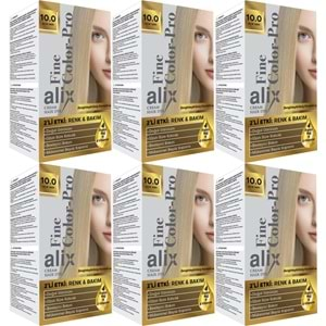 Alix 50ML Kit Saç Boyası 10.0 Açık Sarı (6 Lı Set)