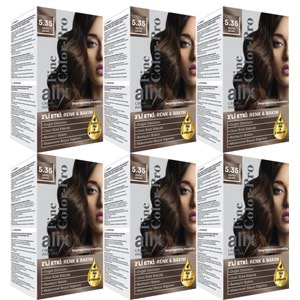 Alix 50ML Kit Saç Boyası 5.35 Işıltılı Kahve (6 Lı Set)