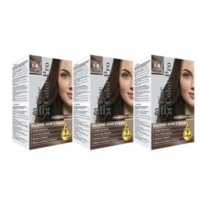 Alix 50ML Kit Saç Boyası 5.8 Büyüleyici Kahve (3 Lü Set)