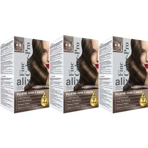 Alix 50ML Kit Saç Boyası 6.8 Çikolota Kahve (3 Lü Set)