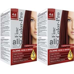 Alix 50ML Kit Saç Boyası 4.6 Ateş Kızılı (2 Li Set)