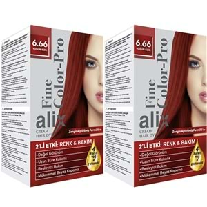 Alix 50ML Kit Saç Boyası 6.66 Yoğun Kızıl (2 Li Set)