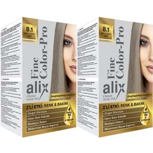 Alix 50ML Kit Saç Boyası 8.1 Küllü Koyu Sarı (2 Li Set)