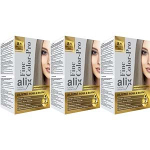 Alix 50ML Kit Saç Boyası 8.1 Küllü Koyu Sarı (3 Lü Set)