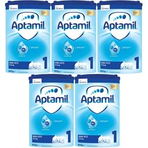 Nutrıcıa Aptamil 800GR Bebek Sütü No:1 (0-6 Ay) Doğumdan İtibaren (5 Li Set)