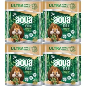 Aqua Tuvalet Kağıdı 3 Katlı 160 Lı Set Bambu Ultra Avantaj Pk (4PK*40)