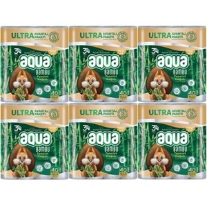 Aqua Tuvalet Kağıdı 3 Katlı 240 Lı Set Bambu Ultra Avantaj Pk (6PK*40)