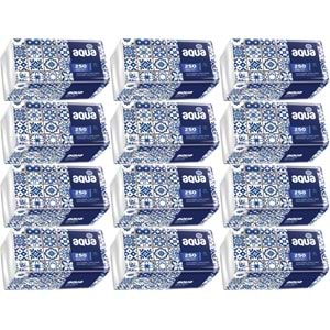 Aqua Pratik Mendil 250 Yaprak Tekli Pk (12 Li Set)