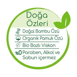 Bebem Natural Islak Bebek Mendili Narin Dokunuş / Yenidoğan 90 Yaprak Plastik Kapaklı 36 Lı Set