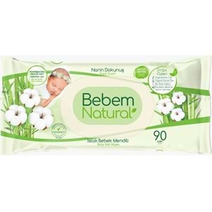 Bebem Natural Islak Bebek Mendili Narin Dokunuş / Yenidoğan 90 Yaprak Plastik Kapaklı 48 Li Set