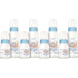 Bebsi Cam Biberon Seti Mavi (250ML+125ML) (4 Lü Set)