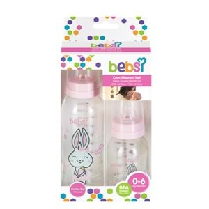 Bebsi Cam Biberon Seti Pembe (250ML+125ML) (3 Lü Set)