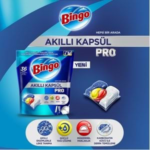 Bingo Akıllı Kapsül Pro Bulaşık Makinesi Deterjanı Tableti 100 Adet Limon Kokulu (2PK*50)