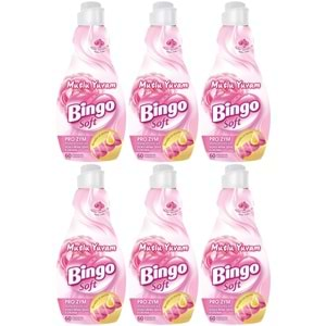 Bingo Soft Çamaşır Yumuşatıcı Konsantre 1440ML Mutlu Yuvam (6 Lı Set)