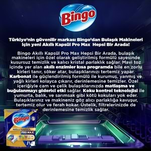 Bingo Akıllı Kapsül Pro Max Bulaşık Makinesi Deterjanı Tableti 240 Adet Limon Kokulu (4PK*60)