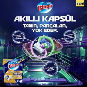 Bingo Akıllı Kapsül Pro Max Bulaşık Makinesi Deterjanı Tableti 240 Adet Limon Kokulu (4PK*60)