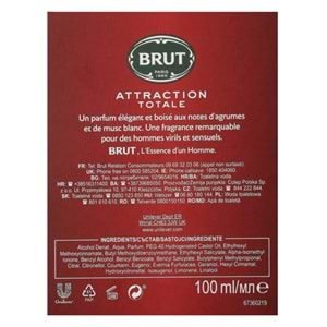 Brut Parfüm Erkek/Men 100ML Attraction Totale Edt (Kırmızı) (2 Li Set)