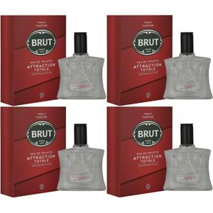 Brut Parfüm Erkek/Men 100ML Attraction Totale Edt (Kırmızı) (4 Lü Set)