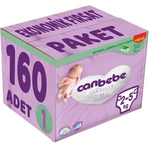 Canbebe Bebek Bezi Beden:1 (2-5Kg) Yeni Doğan 160 Adet Ekonomik Fırsat Pk