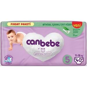 Canbebe Bebek Bezi Beden:5 (11-18Kg) Junior 80 Adet Ekonomik Fırsat Pk