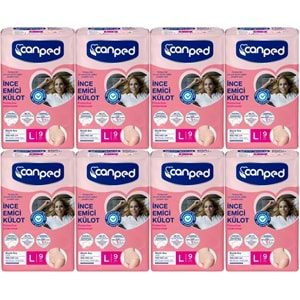 Canped Külotlu Mesane Pedi - İnce Emici Külot Büyük/Large 72 Adet (8Pk*9)