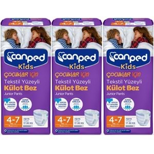 Canped Kids Çoçuklar İçin Külot Bez Tekstil Yüzeyli Yaş:4-7 (17-30Kg) 27 Adet (3Pk*9)