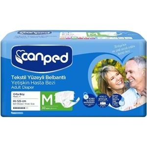 Canped Hasta Bezi Yetişkin Bel Bantlı Tekstil Yüzey M-Orta Boy 180 Adet (6PK*30)