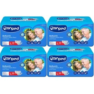 Canped Hasta Bezi Yetişkin Bel Bantlı Tekstil Yüzey Large-Büyük Boy 120 Adet (4PK*30)