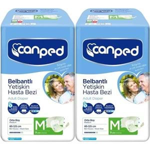 Canped Hasta Bezi Yetişkin Bel Bantlı Polietilen Medium-M Orta Boy 18 Adet (2PK*9)