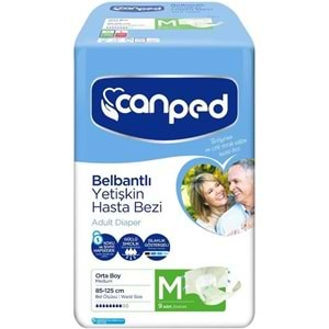 Canped Hasta Bezi Yetişkin Bel Bantlı Polietilen Medium-M Orta Boy 18 Adet (2PK*9)