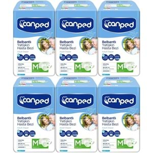 Canped Hasta Bezi Yetişkin Bel Bantlı Polietilen Medium-M Orta Boy 54 Adet (6PK*9)