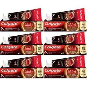 Colgate Diş Macunu Optic White 125ML Çay-Kahve-Sigara (6 Lı Set)