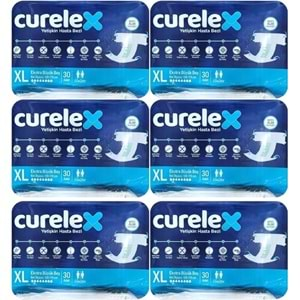 Curelex Hasta Bezi Yetişkin Bel Bantlı Tekstil Yüzey XL-Extra Large Boy 180 Adet Tekli Pk (6PK*30)