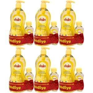 Dalin Bebek Şampuanı Klasik 700ML Pompalı + Bebek Yağı Hediye 100ML (Nem Koruma) (6 Lı Set)