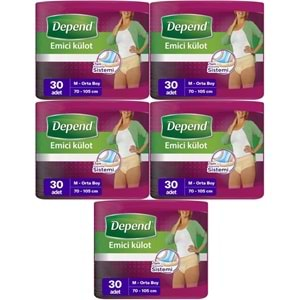 Depend Emici Külot Hasta Bezi Medium - Orta Kadın 150 Adet (5PK*30)