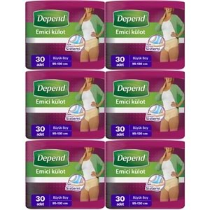 Depend Emici Külot Hasta Bezi Large - Büyük Kadın 180 Adet (6PK*30)