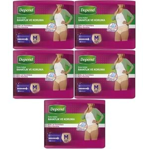 Depend Emici Külot Hasta Bezi Medium - Orta Kadın 50 Adet (5PK*10)