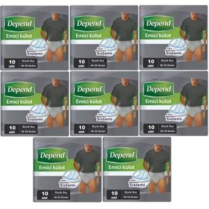 Depend Emici Külot Hasta Bezi Large - Büyük Erkek 80 Adet (8PK*10)