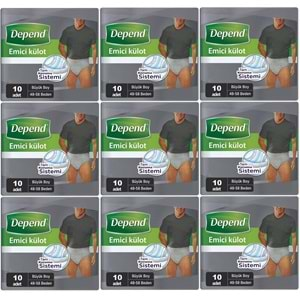 Depend Emici Külot Hasta Bezi Large - Büyük Erkek 90 Adet (9PK*10)