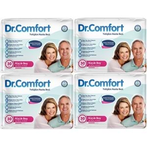 Dr.Comfort Yetişkin Hasta Bezi Bel Bantlı Tekstil Yüzeyli S - Küçük - Small 120 Adet (4PK*30)