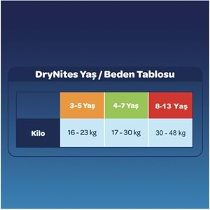 Drynites Emici Gece Külodu/Külot Bez Erkek 8-13 Yaş 30-48KG Large 54 Adet 6PK*9 AltIslatmalara Karşı