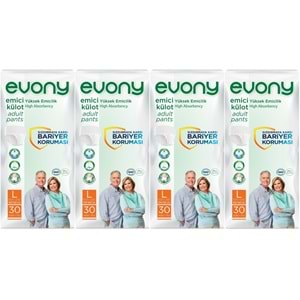 Evony Hasta Bezi Yetişkin Emici Külot L-Büyük 120 Adet (4PK*30)